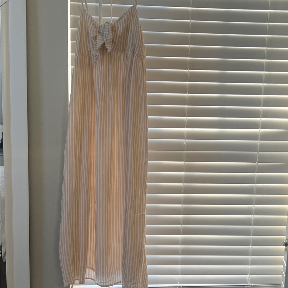 Billabong Cream and White Striped Maxi Dress